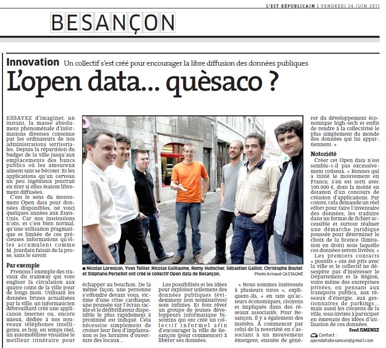 article dans l'Est Républicain Open Data