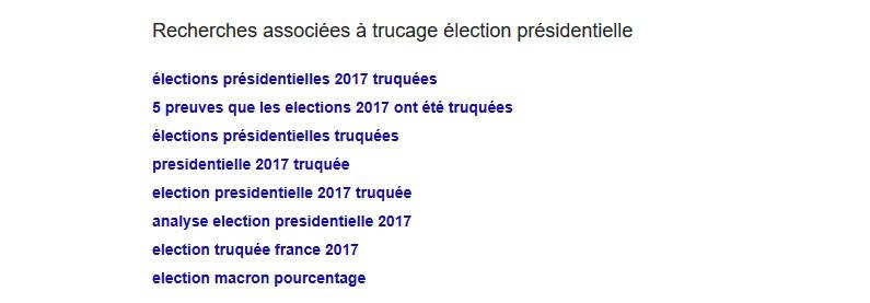 résultat google recherches complémentaires